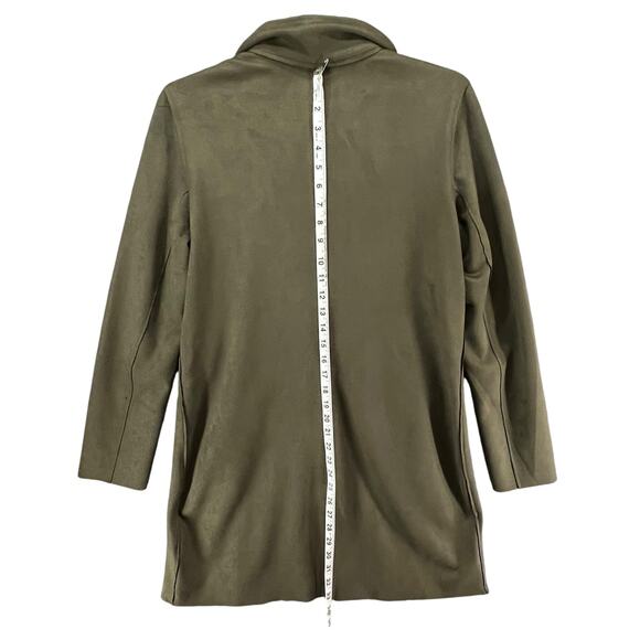 Carolina Belle Long Blazer Womens M Olive Green Snap Jacket Minimalist Corpcore - Picture 9 of 15
